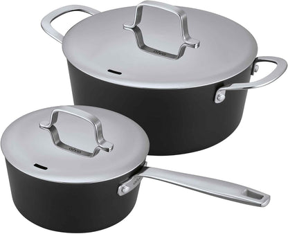 Maestro Ceramic Nonstick Cookware Set 2QT Saucepan, 5QT Stockpot & Lid | 5QT Stock Pot & 2QT Saucepan with Lids; Even Heat; Induction & Oven Safe to 400°F1