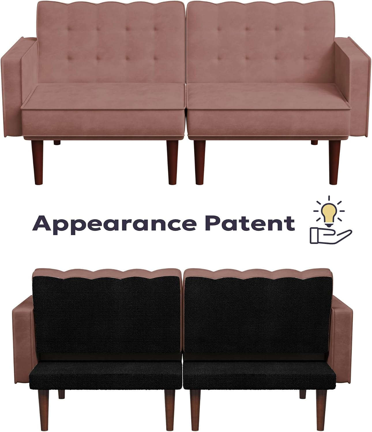 71-velvet-futon-sofa-bed-versatile-loveseat-couch-sleeper-sofa-with-adjustable-backrest-mid-century-modern-futon-couch-for-small-space-living-room-office-apartment-velvet-fabric-pink