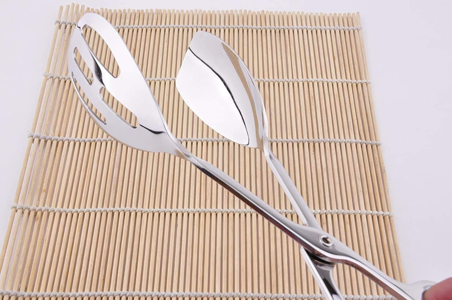2-pack-serving-tongs-for-cooking-buffet-party-catering-thickening-food-serving-cake-bread-kitchen-salad-tongs-stainless-steel