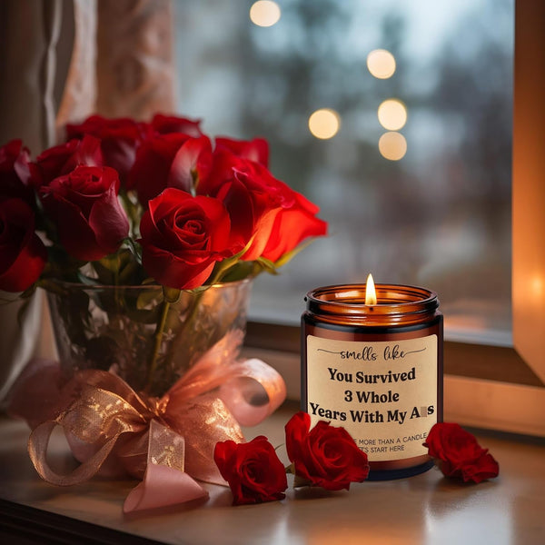 Leather Anniversary, 3Rd, 3 Year Anniversary Candle Gifts for Him, Her7