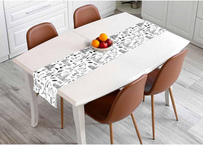 Table Runner Europe Travel Famous Places Hand Drawn Map,Cotton Linen Table Runner Decoration for Kitchen Family Dinner Table Holiday Party Farmhouse Style 13 X 72 Inch4