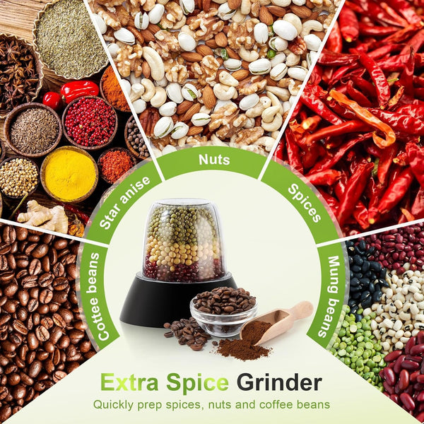 600W Electric Food Processor 10 Cup Large Bowl and 6.8Oz Grinder Combo | Vegetable Chopper for Mincing, Dicing, Shredding, Puree & Kneading Dough, Great for Cheese Grater, Hummus, Meat and Salsa8