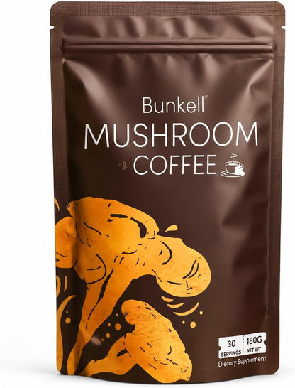 Mushroom Coffee, Instant Coffee Blend with 6 Adaptogenic Mushrooms (Lion'S Mane, Reishi, Cordyceps, Shiitake, King Trumpet & Turkey Tail) for Energy, Digestion & Immune Support, 30 Servings8