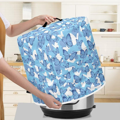 Blue Butterfly Rice Cooker Cover with Handle & Pocket Kitchen Small Appliance Protection Cover for Instant Pot 8 Quart Inner Pot Air Fryer Cover Hand Washable4