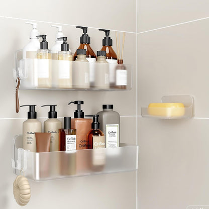 2 Pack Shower Caddy Adhesive Replacement Sticky Wall Adhesives, 9.84 X 2.75'' (25X7Cm) Pad Hook Strip Waterproof Rustproof Bathroom Organizer Shelves, Kitchen Racks Storage5