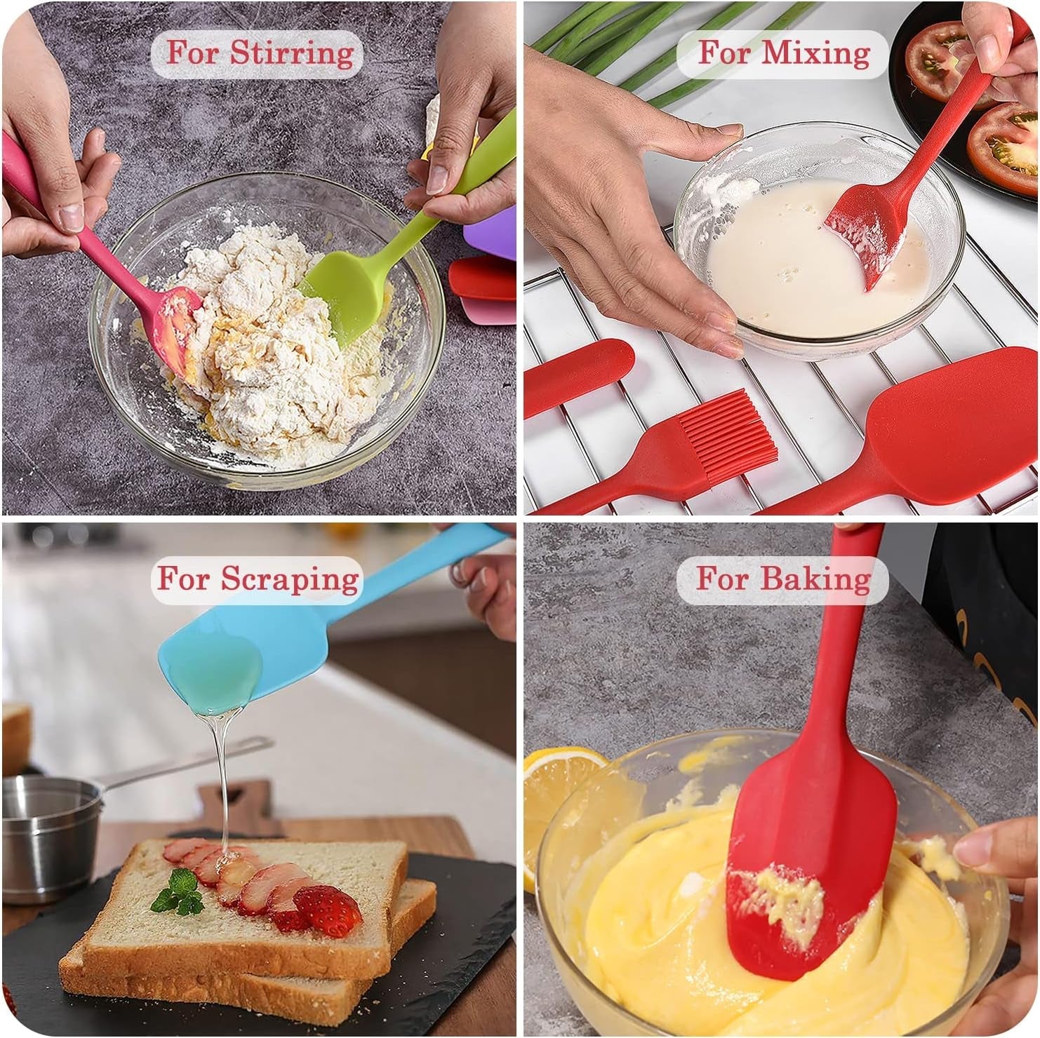silicone-spatula-set-rubber-spoon-spatula-for-baking-heat-resistant-cooking-utensil-flexible-silicone-spoon-baking-mixing-tool-cooking-gadget-4-piece