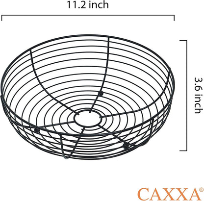Countertop Fruit Bowl, Wire Basket for Fruits, Breads, Vegetables,Snacks, Black2