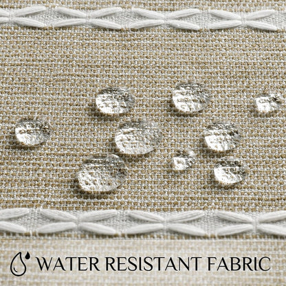 Outdoor Linen Tablecloth Square, Waterproof Cotton Boho Farmhouse Table Cloths with Tassel, Heavy Weight Wrinkle Free Table Cover for Picnic Camping Dining - 55 X 55 Inch, Coffee Lines3