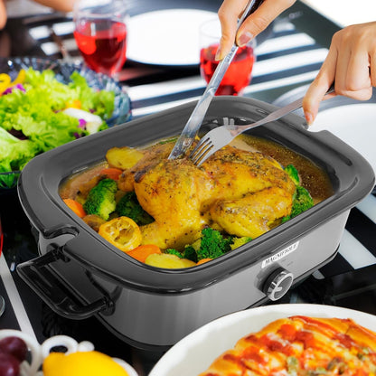 4-Quart Slow Cooker with Casserole Manual Warm Setting - Perfect Kitchen Small Appliance for Family Dinners, Dishwasher Safe Crock, Stainless Steel6