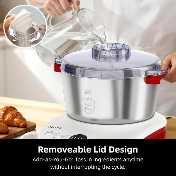 Doughchief, 7.4QT Dough Mixer, Dough Maker with Ferment Function, Bread Maker with 304 Stainless Steel Bowl, Removeable Lid, Touch Panel Control, Proofing Box for Pizza & Bread6