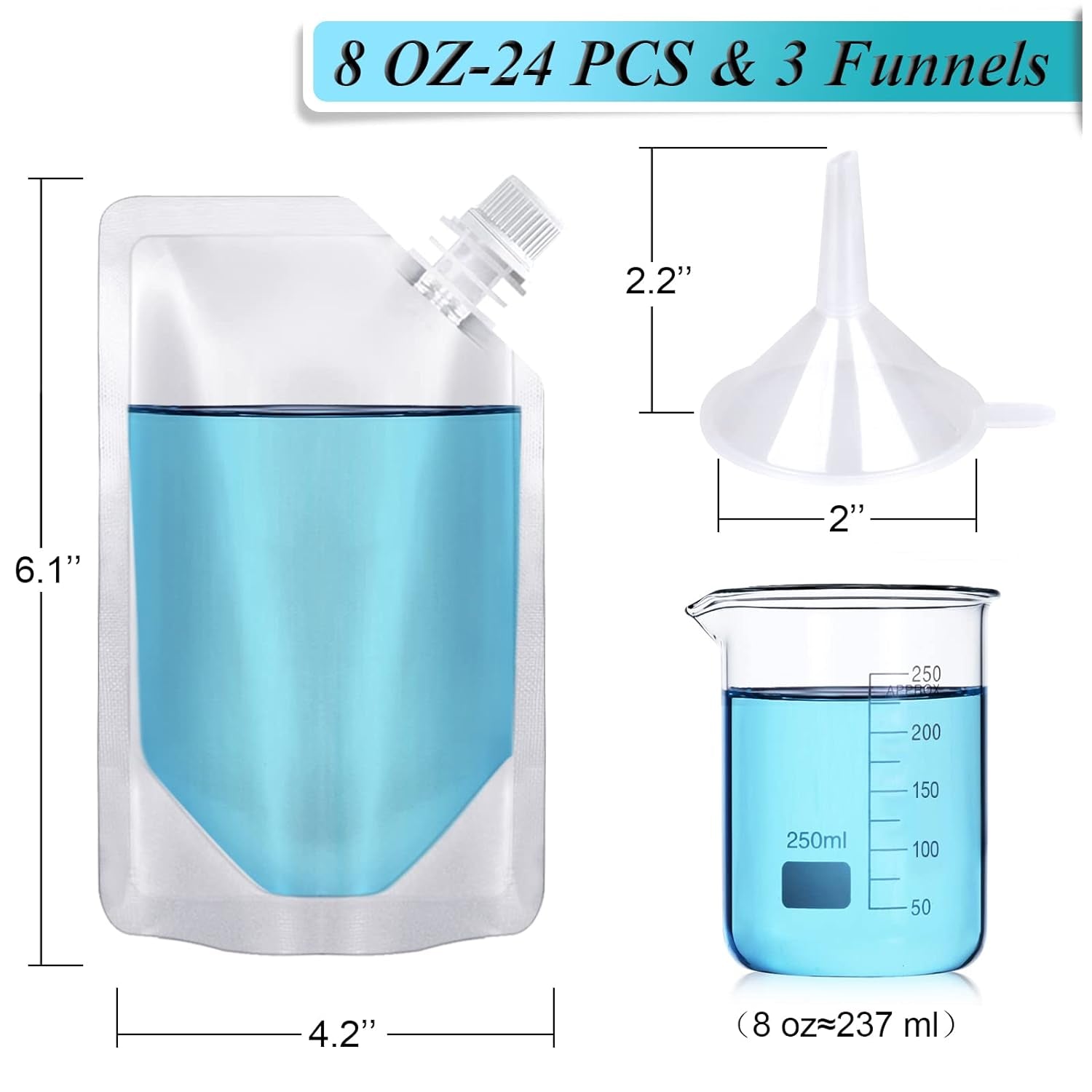 24-pcs-plastic-flasks-8-oz-concealable-and-reusable-drink-pouches-leak-proof-food-grade-plastic-for-travel-8oz-24pcs-3-funnels