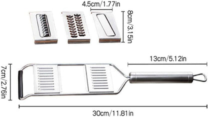 Multi Purpose Grater Peeler and Cutter 3 Interchangeable Accessories for Kitchen with Stainless Steel 8 Piece Vegetable Salad Chopper Slicer (Silver)9
