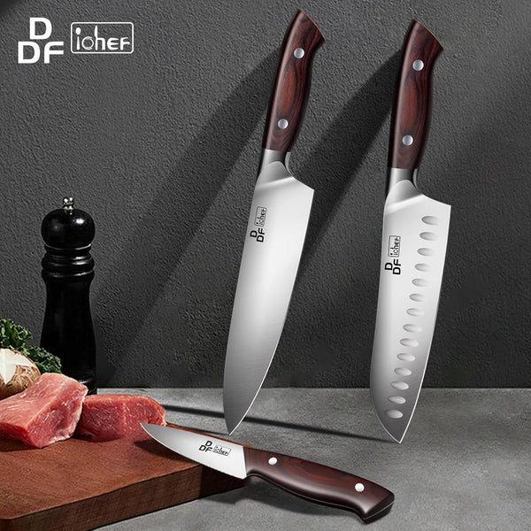 3 Piece Knife Set, High Carbon Stainless Steel and Pakkawood Handles6