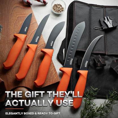 Butcher Knife Set - Meat Processing Kit with Roll Bag, Gift for Men7