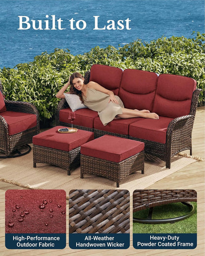 Luxury Outdoor Patio Furniture Set with 6-Inch Thick Cushions4