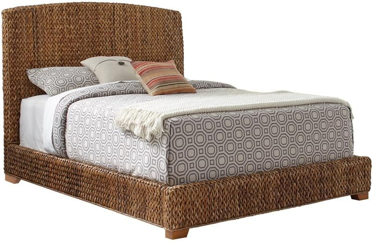 coaster-home-furnishings-laughton-coastal-hand-woven-banana-leaf-bed-frame-eastern-king-size-upholstered-panel-bed-amber-brown-300501ke