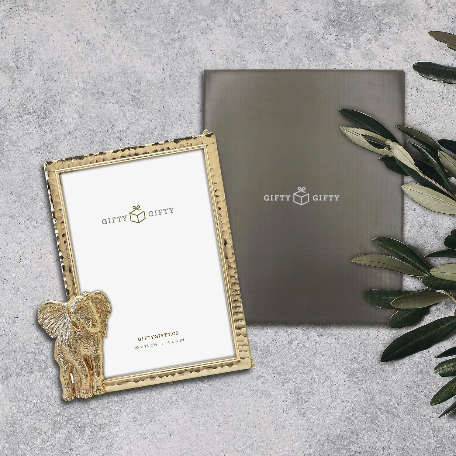 modern-elephant-gold-picture-frame-4x6-inch-for-tabletop-display-perfect-for-home-decor-wedding-vacation-graduation-milestone-photo