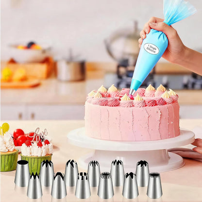 Large Piping Tips Set - 14Pcs Reusable Stainless Steel Icing Nozzles Kit Cake Decorating Tools for Cupcake Cookie Pastrys Dough6