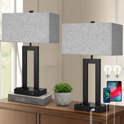 Table Lamps Set of 2 for Bedroom Living Room, 22 Inch Bedside Lamps1