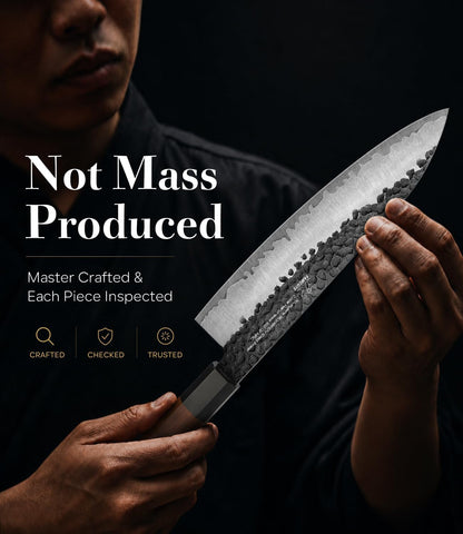 8'' Japanese Knife, Hand Forged Pro Chef Knife with Sandalwood Box4