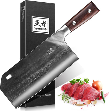 8.1″ Hand Forged Serbian Cleaver & Chef’S Knife – High Carbon Stainless Steel Butcher Knife with Full Tang for Kitchen & Outdoor1
