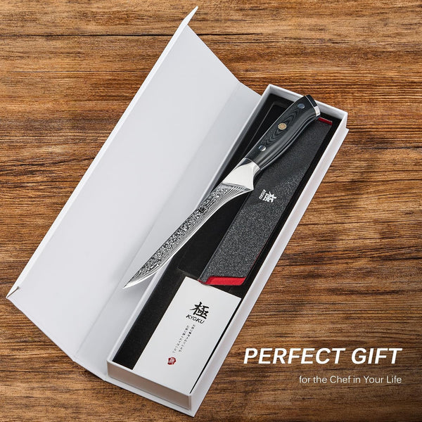 Boning Knife - 7" - Shogun Series - Japanese Style VG10 Steel Core Forged Damascus Blade - with Sheath & Case7