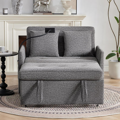 Loveseat Sleeper Sofa Convertible Sofa Bed, Pull Out Couch, Dark Grey8