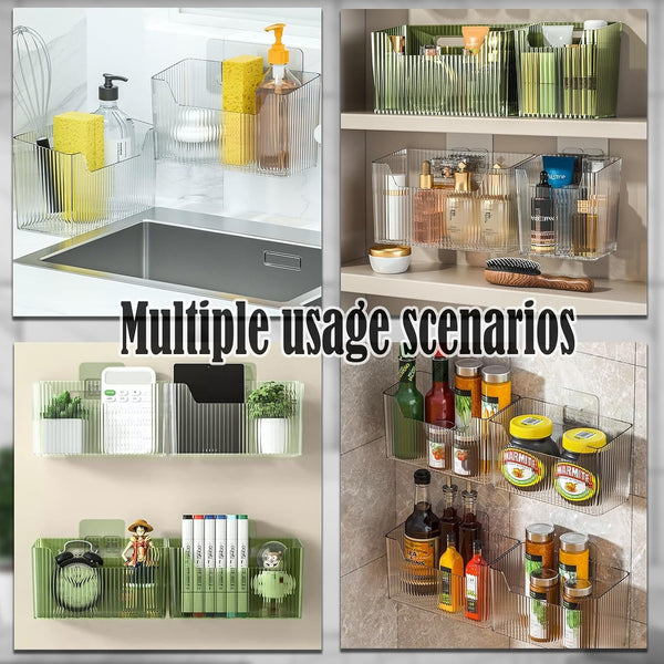 Adhesive Cabinet Door Organizer, 2 Pack Wall Shower Caddy, Clear7