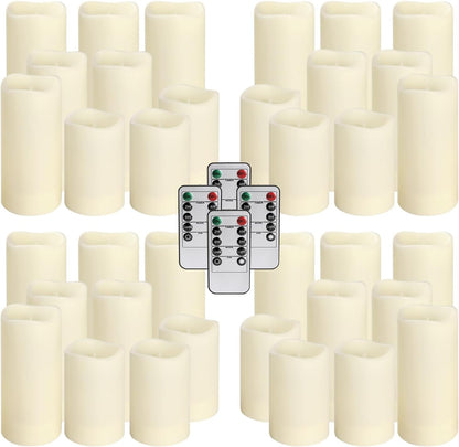 36 Pack Waterproof Flameless LED Candles - Outdoor Battery Operated Candles with Remote & Timer, Realistic Flickering Flame, Safe for Porch, Patio, Weddings, Parties & Home Decor2
