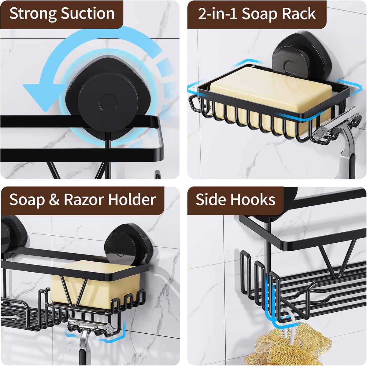 shower-caddy-suction-cup-3-pack-removable-shower-shelves-with-hooks-soap-holder-no-drilling-bathroom-organizer-waterproof-suction-storage-for-inside-shower-black