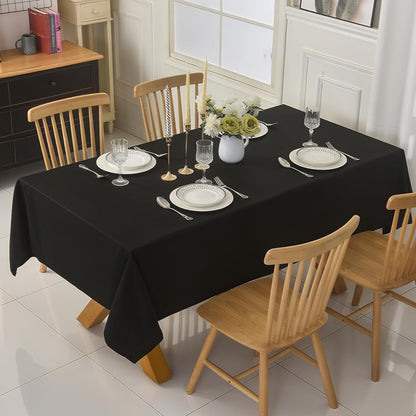 2-Pack 60X102 Inch Black Table Cloths, Solid Stain and Wrinkle Resistant Oblong Tablecloth, Premium Plain Weave Polyester Fabric Rectangle Table Linen Covers for Hotel, Wedding7