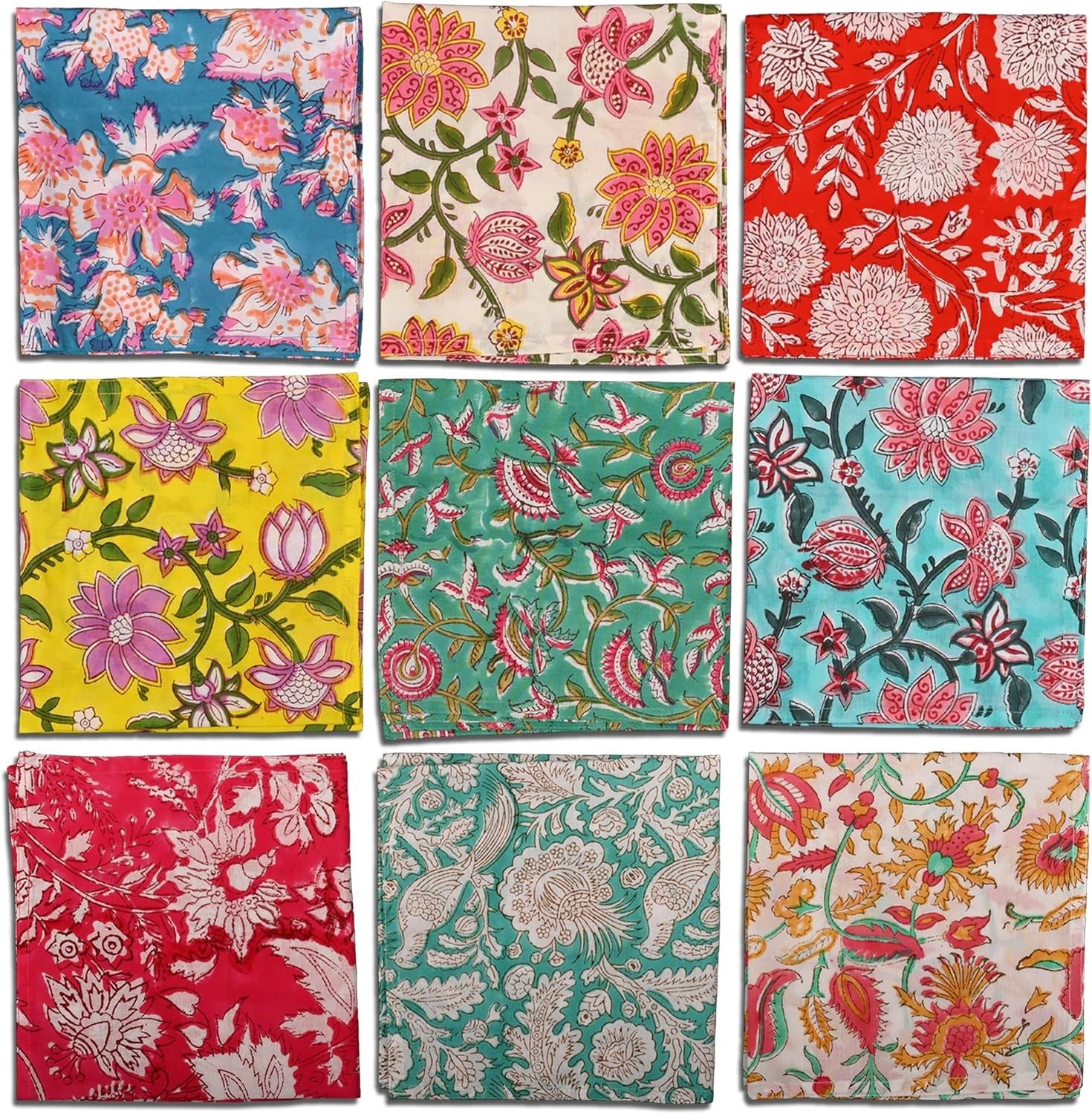 diyanaimpex-10-pc-cotton-cloth-napkins-hand-block-print-hand-made-size-16x16-inch-printed-home-decor-indian-eco-friendly-mix-lot-dinner-napkins-multicoloured