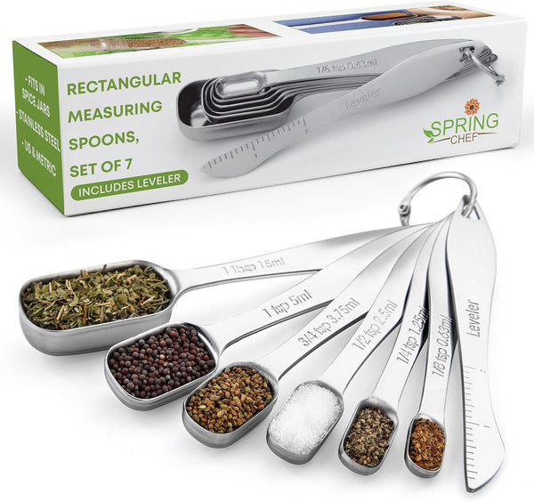 Nesting Stainless Steel Measuring Spoons Set of 7 with Leveler1