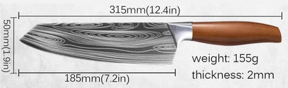 Meat Cleaver,Cleaver Knife 7.2 Inch Damascus Pattern Chef Knife Stainless Steel Kitchen Knife Japanese Cleaver Knives Meat Fish Slicing Knife Butcher Knife Cooking Tools, LAMAJIGA58442