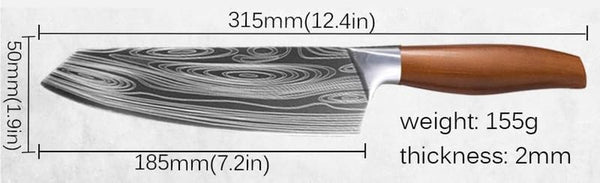 Meat Cleaver,Cleaver Knife 7.2 Inch Damascus Pattern Chef Knife Stainless Steel Kitchen Knife Japanese Cleaver Knives Meat Fish Slicing Knife Butcher Knife Cooking Tools, LAMAJIGA58442