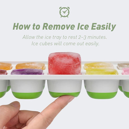 4‑Pack Ice Cube Trays with Lids, 56‑Cube Total Stackable Freezer Ice Trays, Durable Silicone & Plastic Easy‑Release Ice Molds for Cocktails, Coffee & Drinks2
