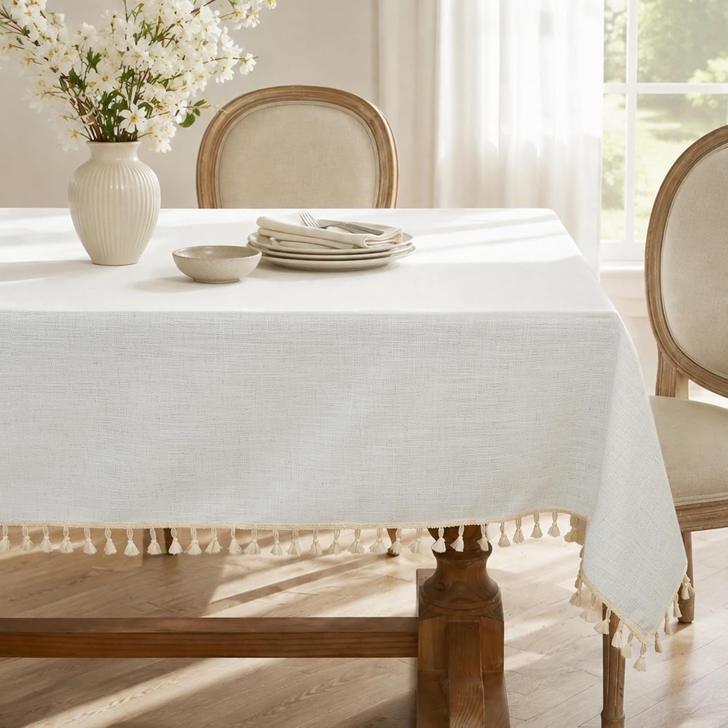 off-white-rectangle-tablecloth-with-tassels-55x75-inch