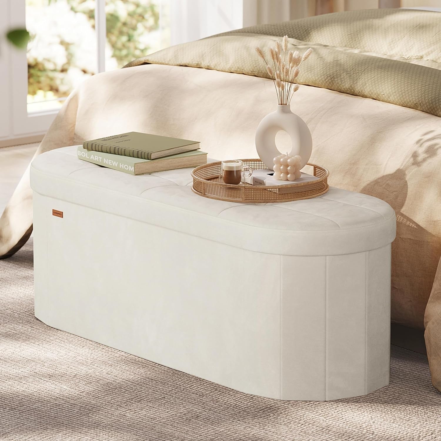 songmics-folding-ottoman-with-storage-oval-bench-velvet-fabric-for-living-room-bedroom-43-3-x-15-x-15-inches-cappuccino-minota-collection-ulsf297lh01