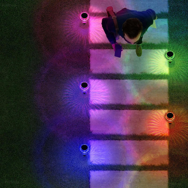 Solar Christmas Lights Outdoor Waterproof 8 Pack Color Changing LED6