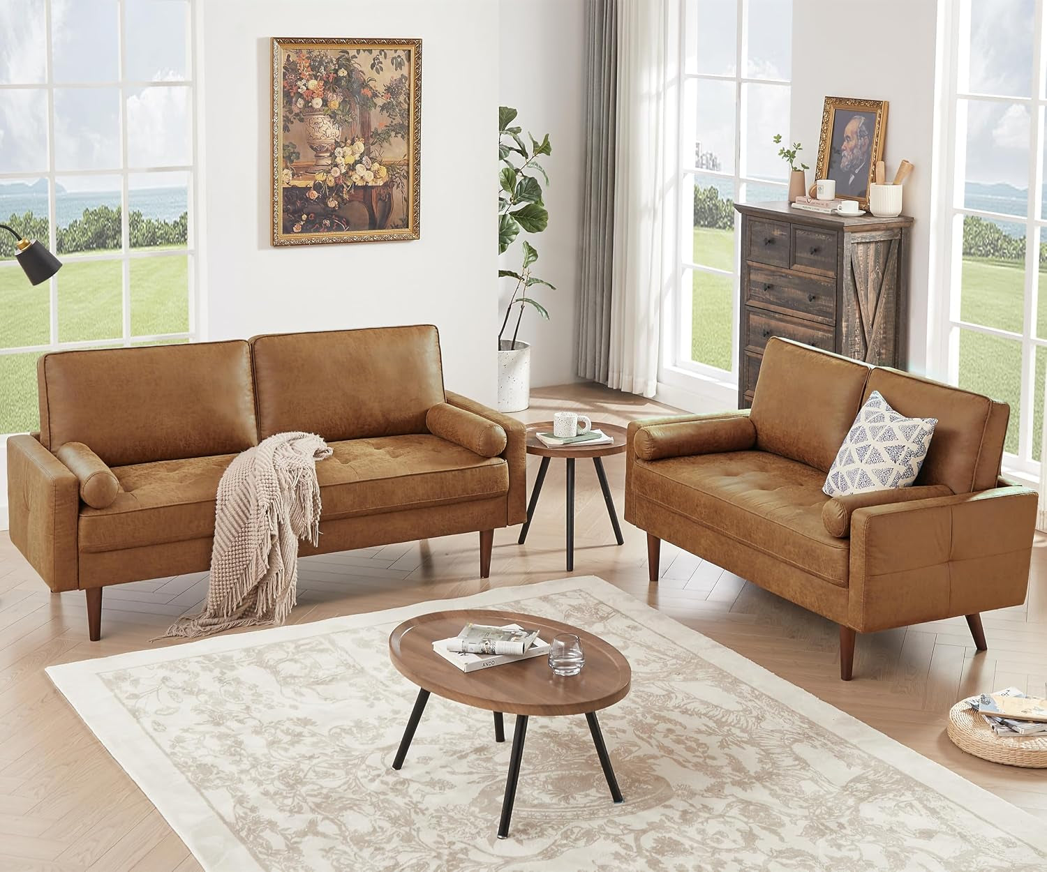 57-loveseat-sofa-couch-mid-century-modern-faux-leather-couch-brown