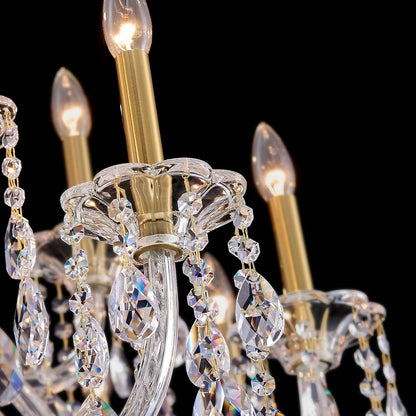 18-Light Large Crystal Chandelier, Vintage Maria Theresa Brass Gold Chandelier for Foyer, Staircase & High Ceiling Living Room, E12 Base5