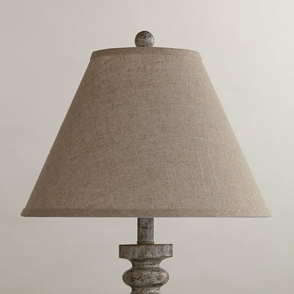 Pre-Assembled Sela Fine Large Burlap Empire Shade 6.5X15X10.75 (Spider) | 6.5" Top X 15" Bottom X 10" High X 10.75" Slant Replacement for Table Lamps Harp + Finial2
