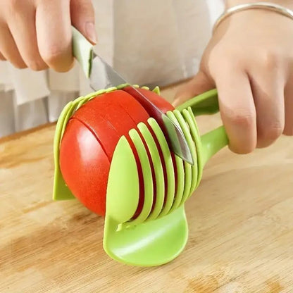 Lemon Tomato Food Tongs, Manual Fruit Tool, round Fruit & Vegetable Cutting Holder, Handy Uncharged Kitchen Gadget1
