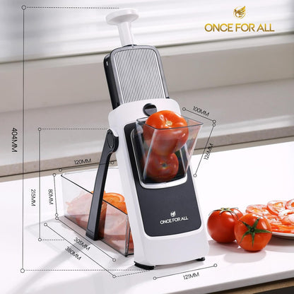Safe Mandoline Slicer Pro, Veggie Slicer with Container, Gray8