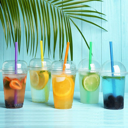100 Pcs Jumbo Smoothie Straws Boba Straws,Individually Wrapped Multi Colors Disposable Plastic Large Wide-Mouthed Milkshake Bubble Tea Drinking Straw(0.43" Diameter and 9.45" Long)4