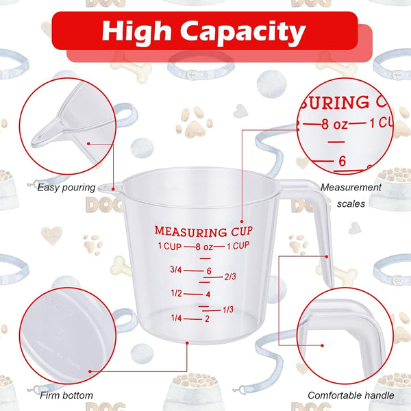 2Pcs Plastic 1 Cup Measuring Cup,Dog Food Measuring Scoop 1 Cup Scoop for Dog Cat or Bird Foods2