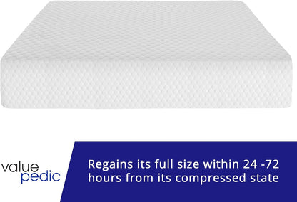 Queen Size 8-Inch Gel Memory Foam Mattress, Comfortable with Pressure Relieving Ergonomic Support, Breathable Soft Fabric Cover, Fiberglass Free, Mattress in a Box8