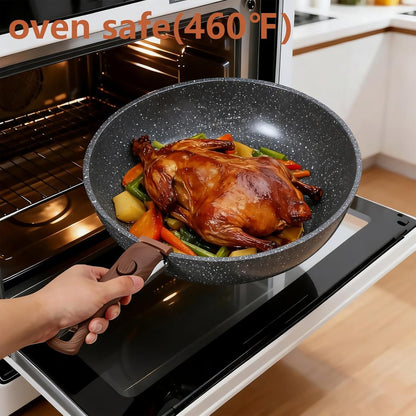 15PCS Ceramic Cookware Sets Detachable Handle Pots and Pans Set Non Stick (Black)6