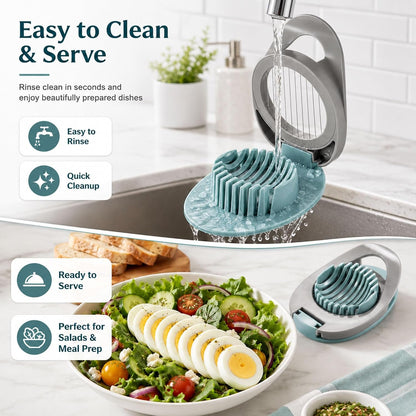 Egg Slicer for Hard Boiled Eggs with Stainless Steel Wire | Egg Strawberry Cutter, Dishwasher Safe4