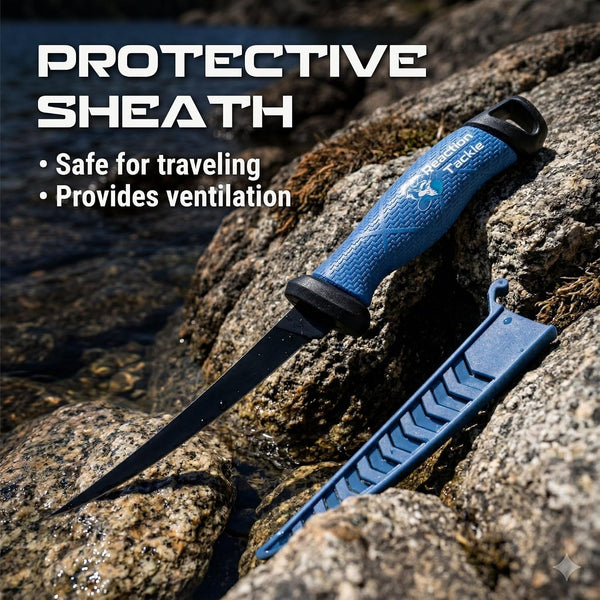 Fishing Knife, High Performance Stainless Steel Blade with Non-Slip Grip Handle and Protective Sheath for Freshwater and Saltwater Fishing, 5 Inch Bait Knife4